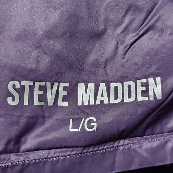 Steve Madden Puffer Jacket Womens Large Black Hooded Long Quilted Down Coat - Picture 10 of 12